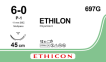Этилон (Ethilon) 6/0, длина 45см, обр-реж. игла 11мм 697G