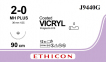 Викрил (Vicryl) 2/0, длина 90см, кол. игла 36мм J9440G