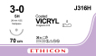 Вікрил (Vicryl) 3/0, довжина 70см, кол. голка 26мм J316H