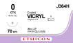 Вікрил (Vicryl) 0, довжина 70см, кол. голка 48мм J364H